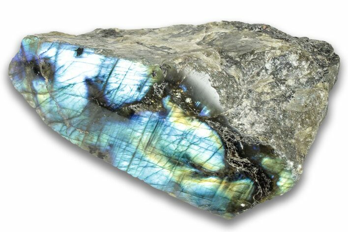 Single Side Polished Labradorite Section - Madagascar #324660